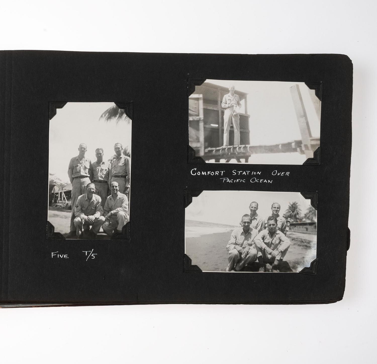 [WORLD WAR II]. Photograph album detailing the experiences of two Indiana military units in the Pacific Theater. Oro Bay, New Guinea, and Tacloban & Leyte, Philippines: n.p., 1944-1945.