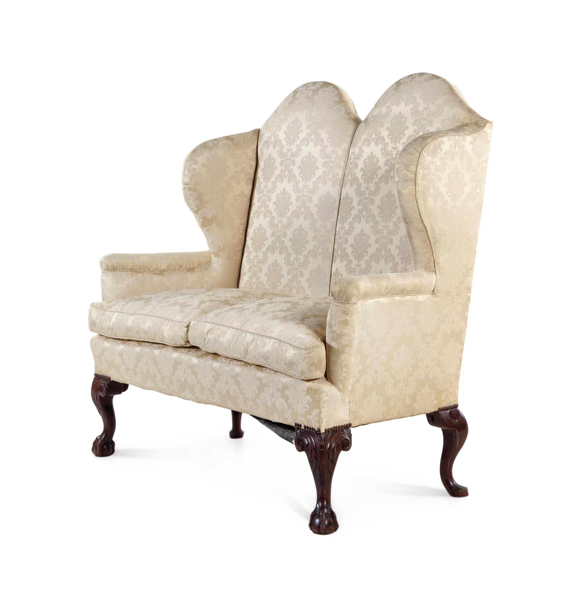A George II Style Mahogany Double-Back Settee