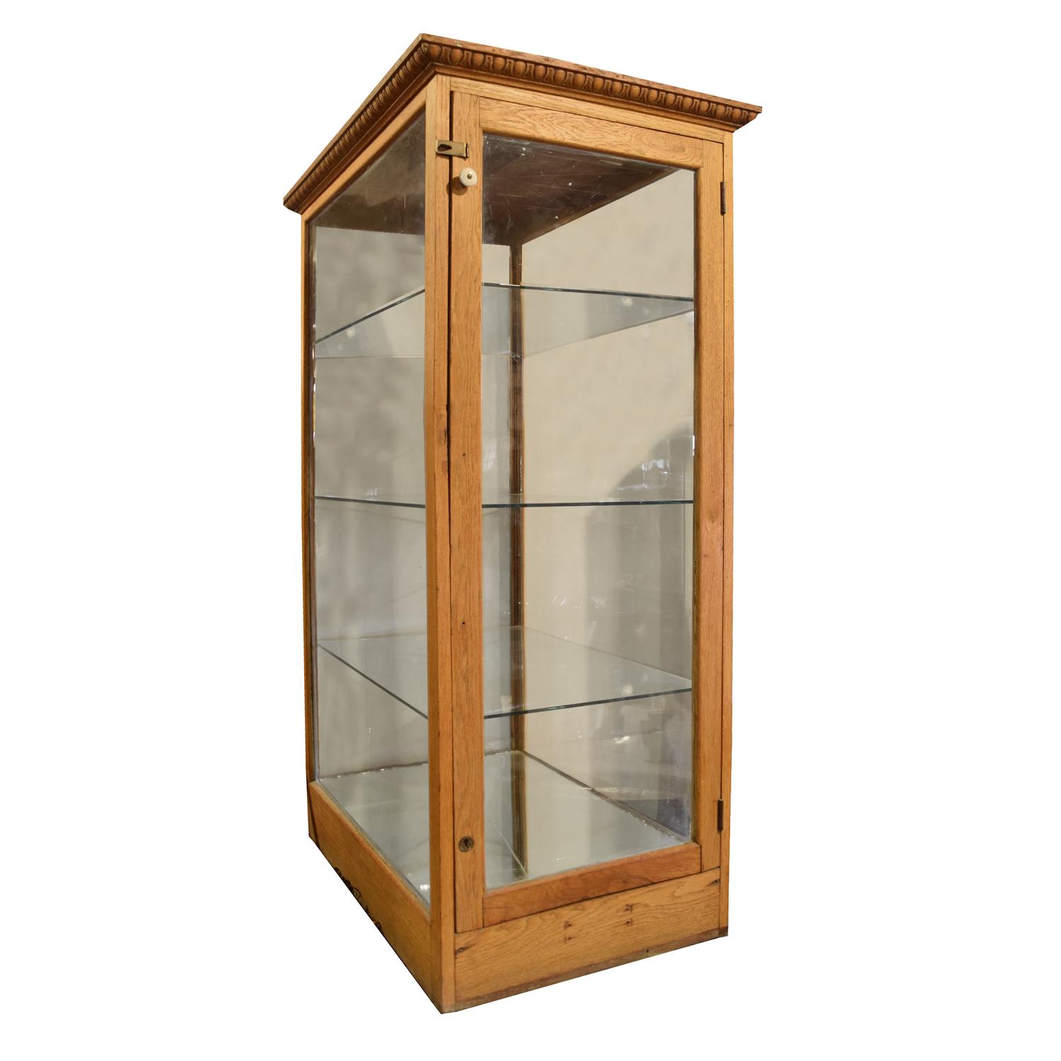 An Oak Showcase 22.5" W x 33" D x 53.5" H — United States, 19th/20th Century