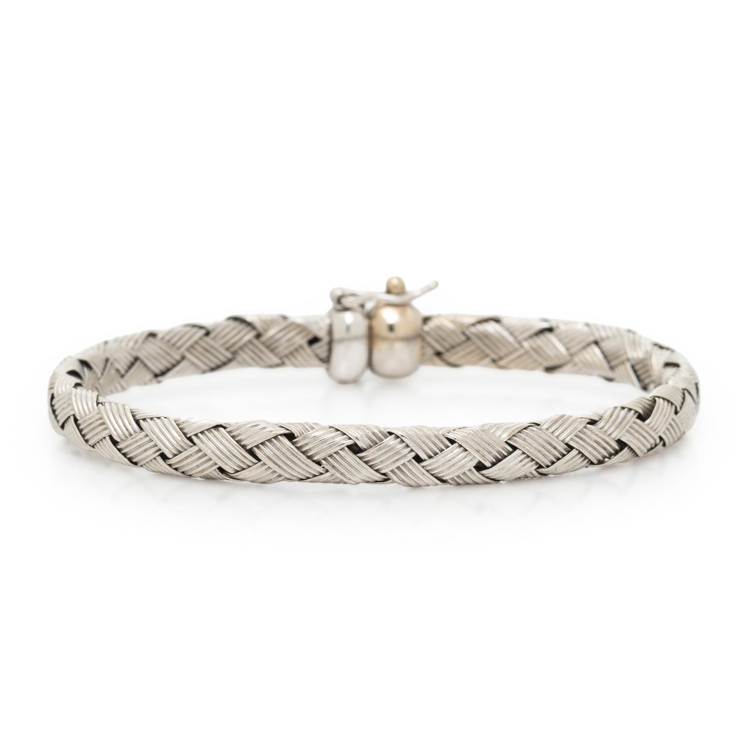 WHITE GOLD MESH BRACELET