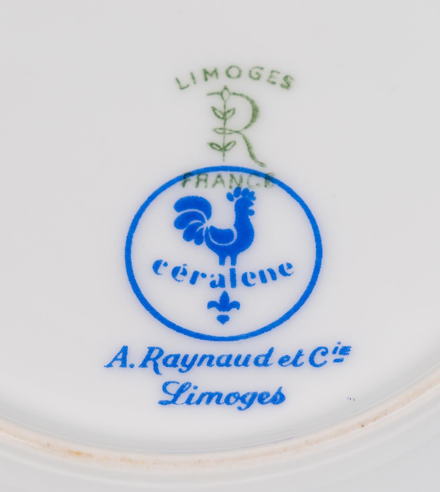 A Set of Fourteen Raynaud-Limoges Porcelain Teacups and Saucers