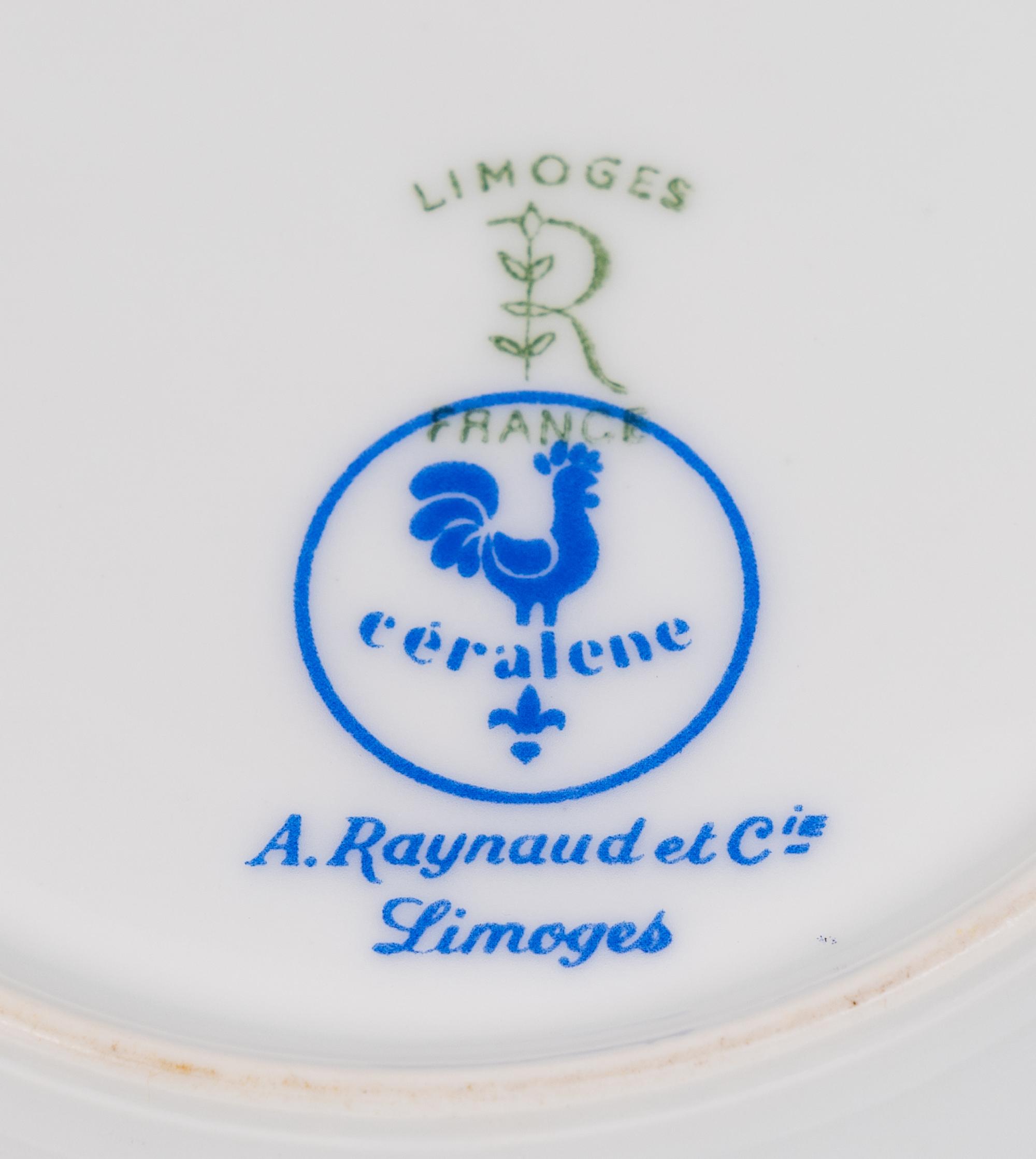 A Set of Fourteen Raynaud-Limoges Porcelain Teacups and Saucers