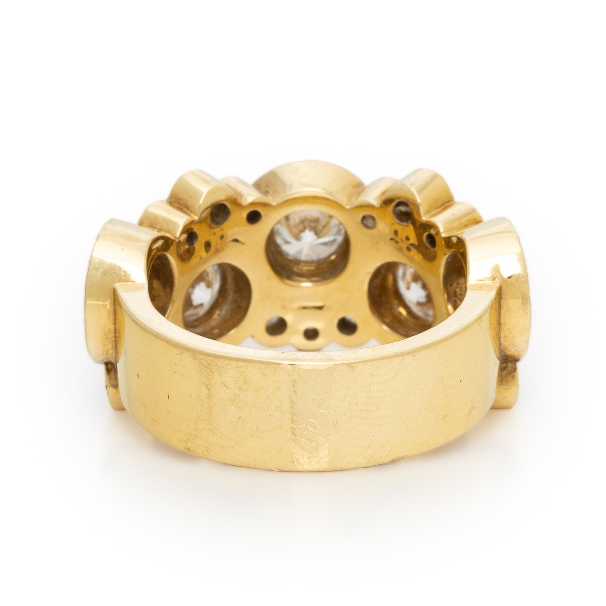 RAHAMINOV, YELLOW GOLD AND DIAMOND 'BUBBLE' RING
