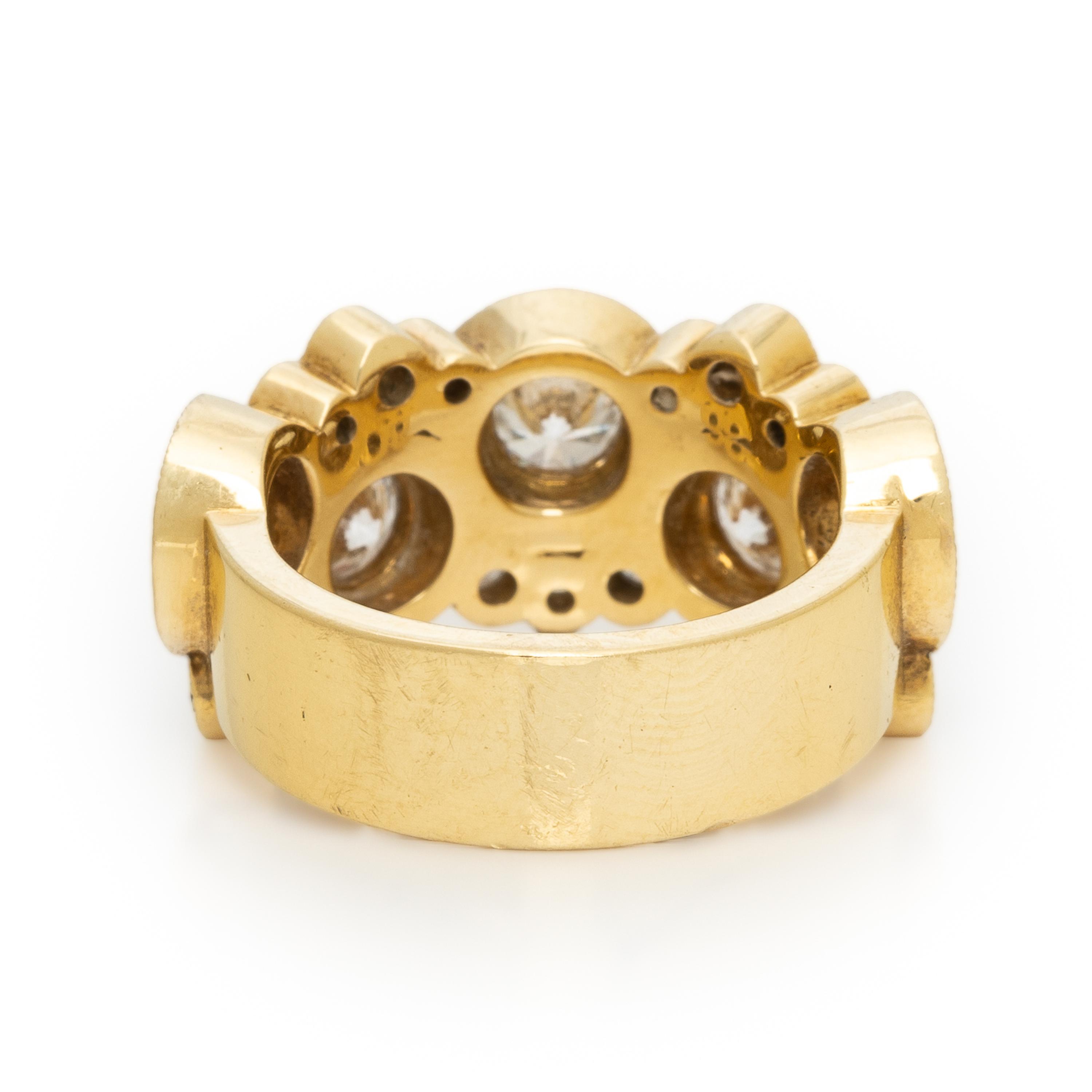 RAHAMINOV, YELLOW GOLD AND DIAMOND 'BUBBLE' RING