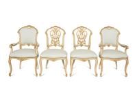 Six Ebanista Dauphine II Gilt Decorated Armchairs together with a Pair of Dauphine I Side Chairs — 21st century