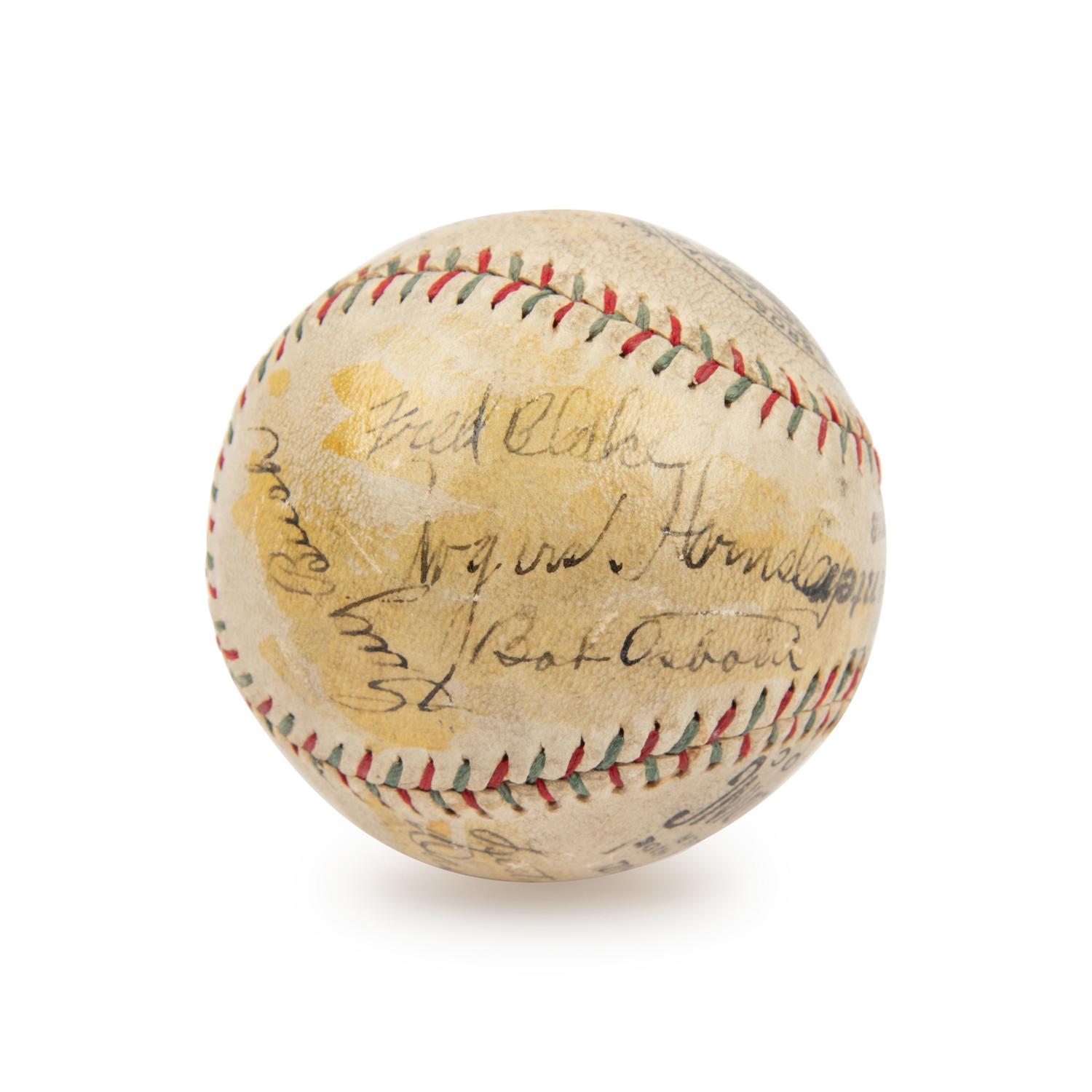 A 1930 Chicago Cubs Team Signed Autograph Baseball with Rogers Hornsby, Hack Wilson, Kiki Cuyler and Gabby Hartnett (Beckett Authentication Services Letter)