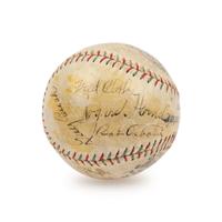 A 1930 Chicago Cubs Team Signed Autograph Baseball with Rogers Hornsby, Hack Wilson, Kiki Cuyler and Gabby Hartnett (Beckett Authentication Services Letter)