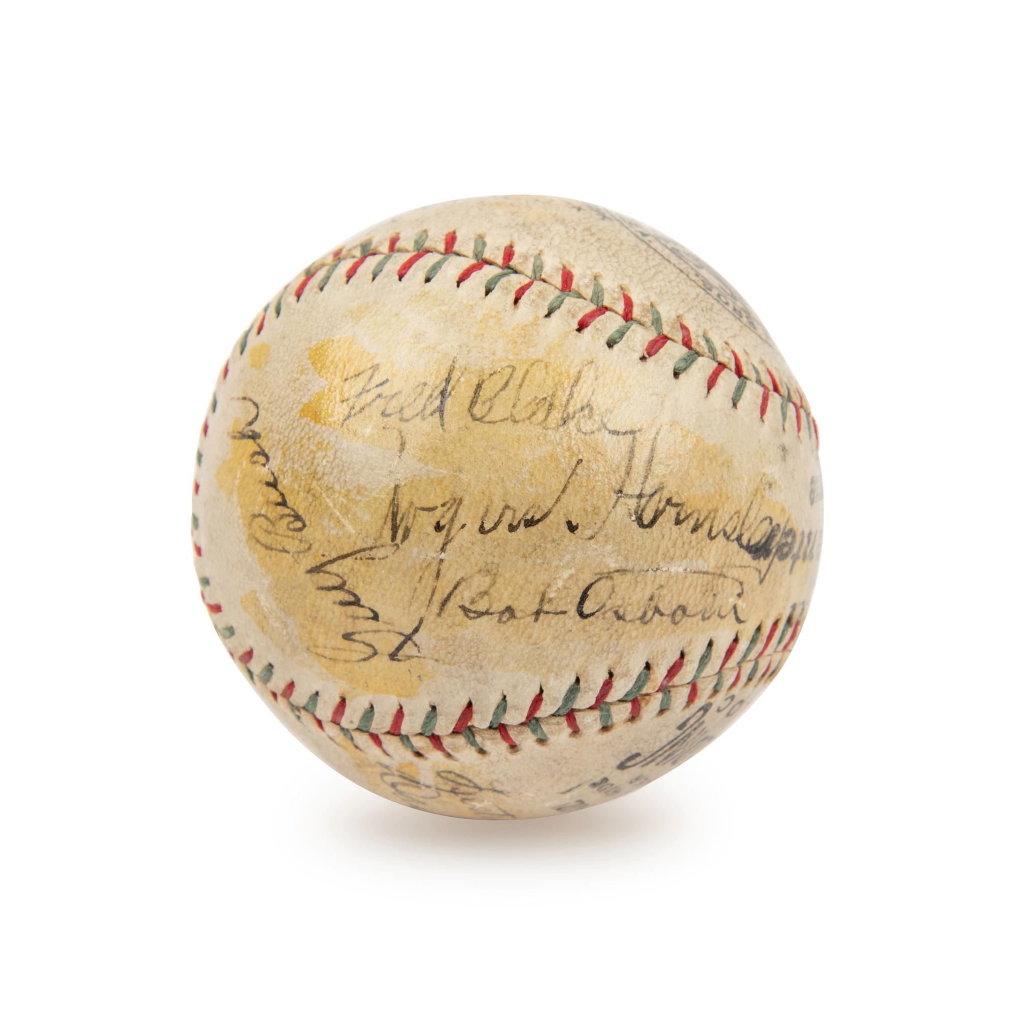 A 1930 Chicago Cubs Team Signed Autograph Baseball with Rogers Hornsby, Hack Wilson, Kiki Cuyler and Gabby Hartnett (Beckett Authentication Services Letter)