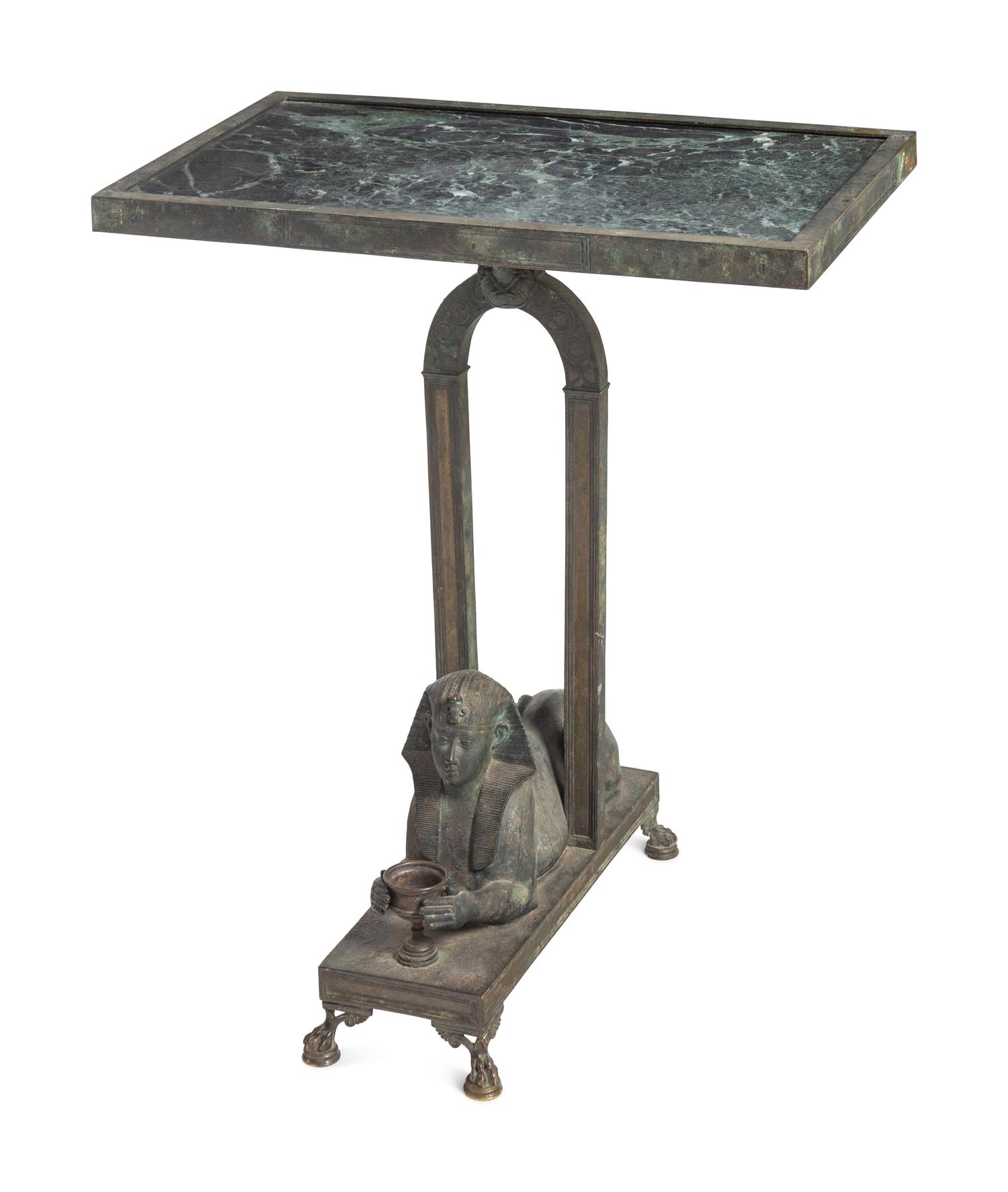 An Italian Patinated Bronze and Marble Table Attributed to Chiurazzi Foundry