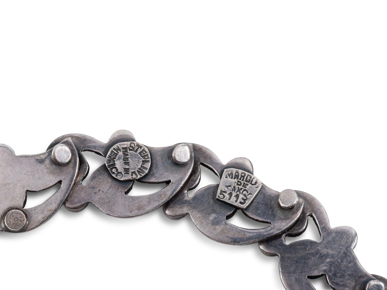 Scrolling Sterling Silver Choker, Bracelet, and Screwback Earrings