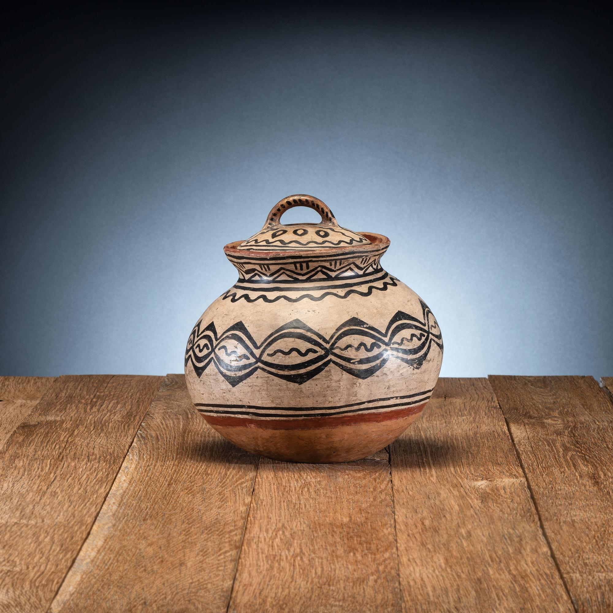 Tesuque Lidded Pottery Jar