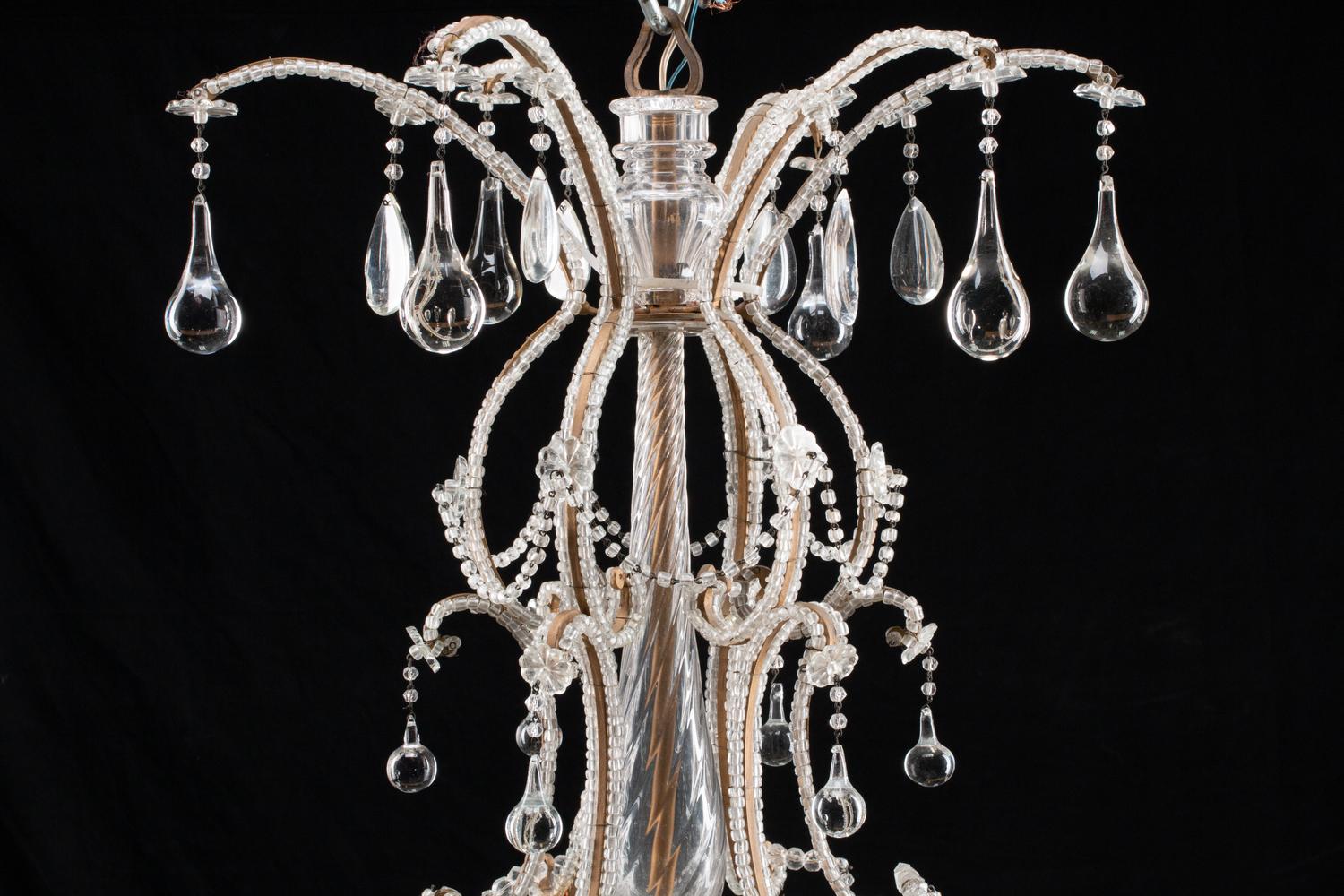 A Louis XV Style Bronze and Cut-Glass Eighteen-Light Chandelier