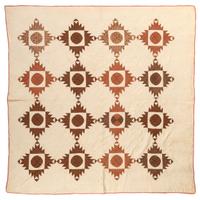 A Sawtooth Mountain Pattern Quilt in Copper and Burnt Wheat