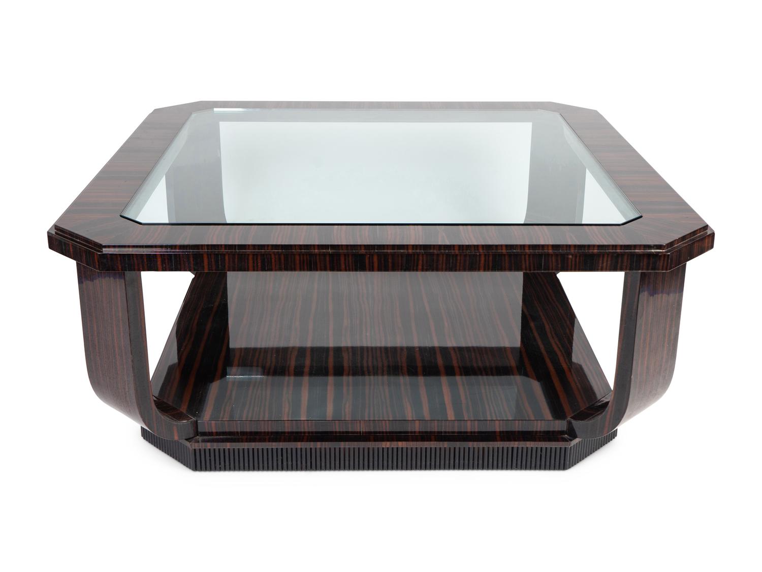 A French Art Deco Style Macassar Two-Tier Coffee Table — 20TH CENTURY