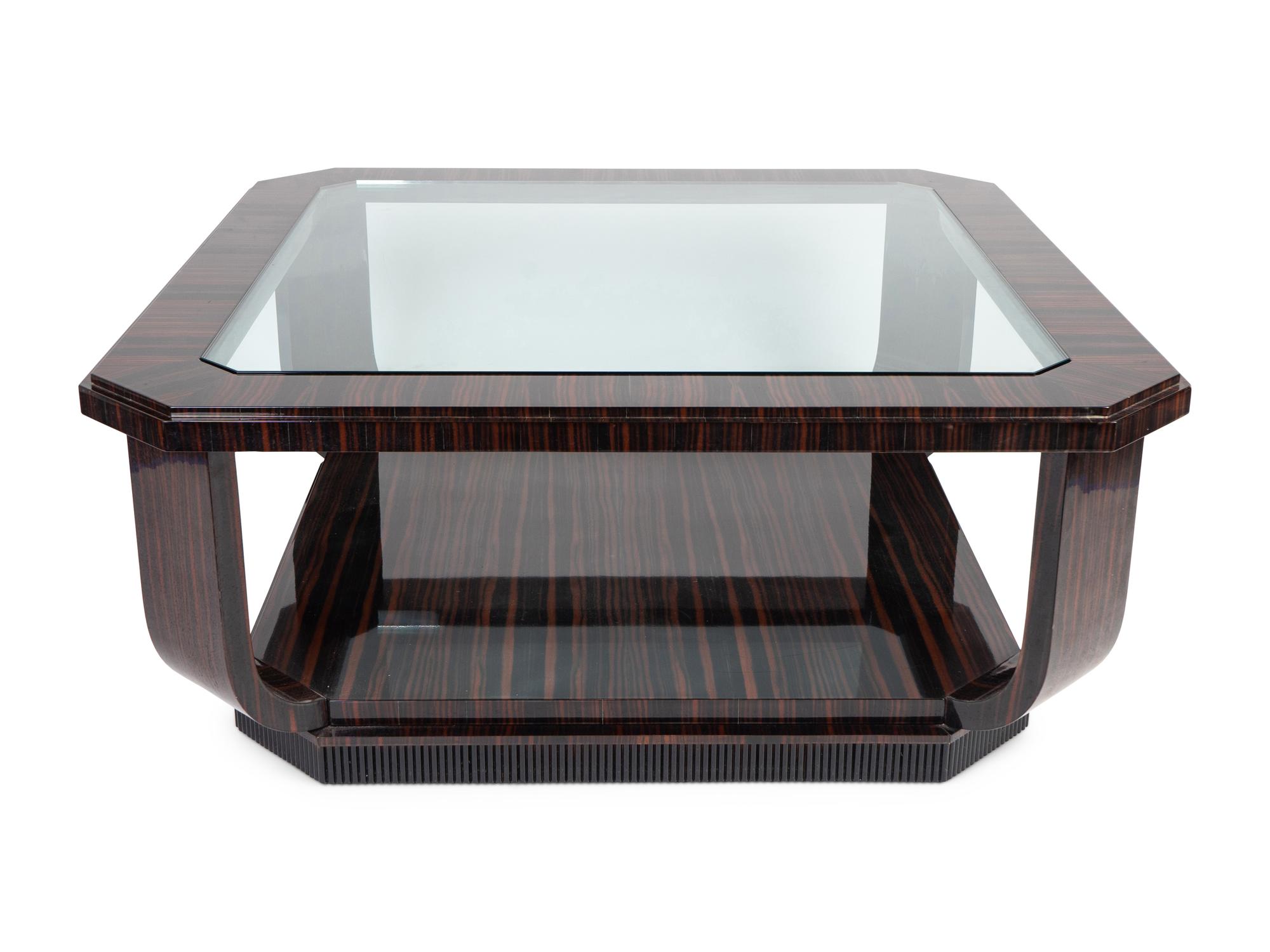 A French Art Deco Style Macassar Two-Tier Coffee Table — 20TH CENTURY