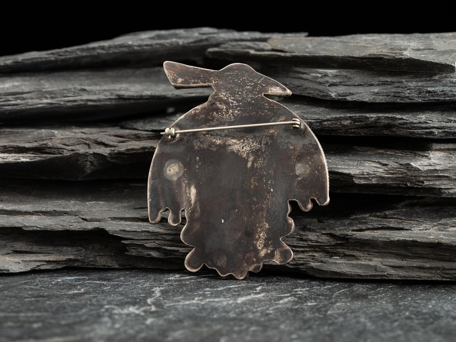 Silver and Mosaic Inlay Thunderbird Pin/Brooch
