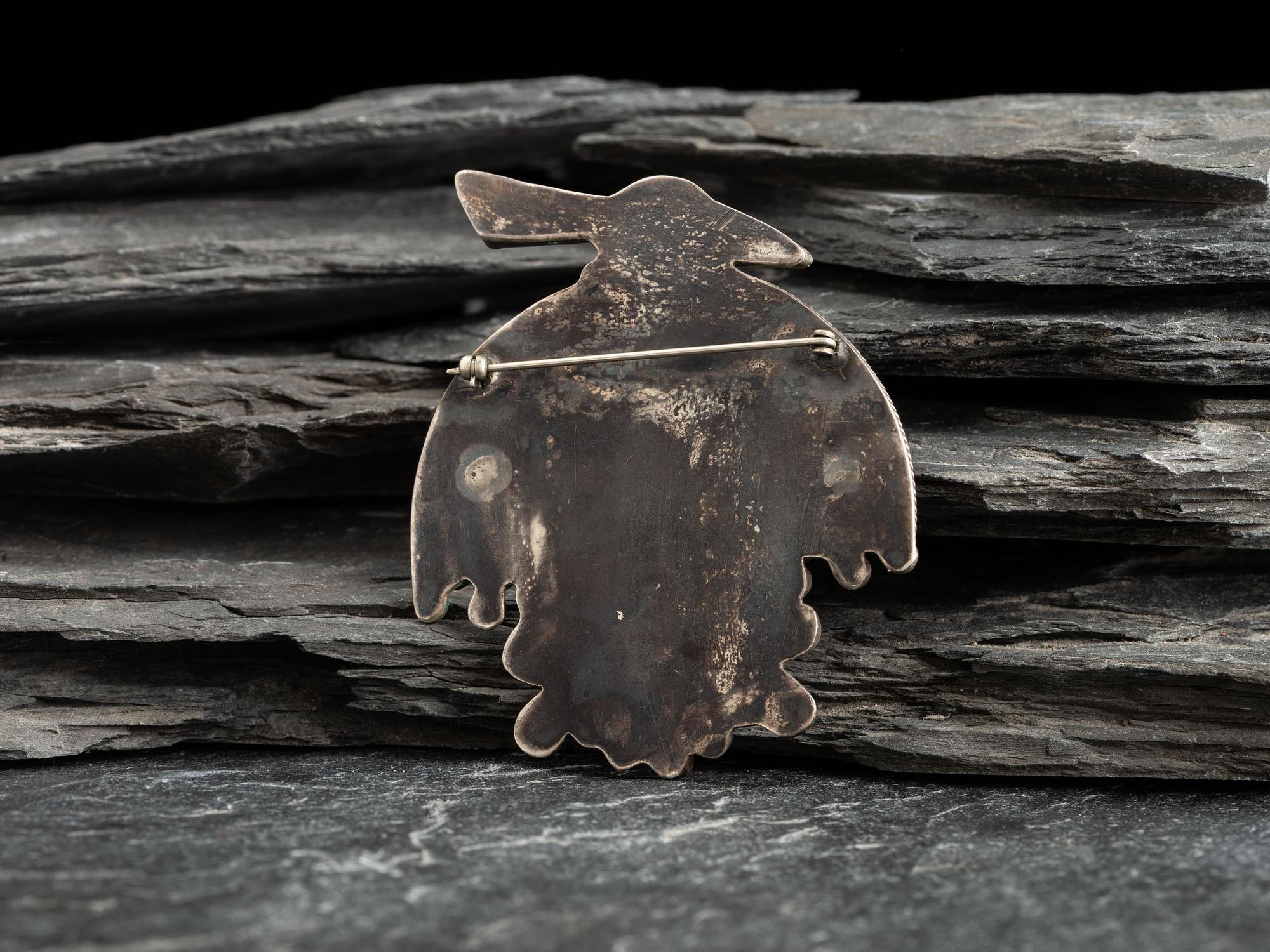 Silver and Mosaic Inlay Thunderbird Pin/Brooch