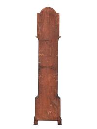 An English Tall Case Clock with Finely Carved Oak Case