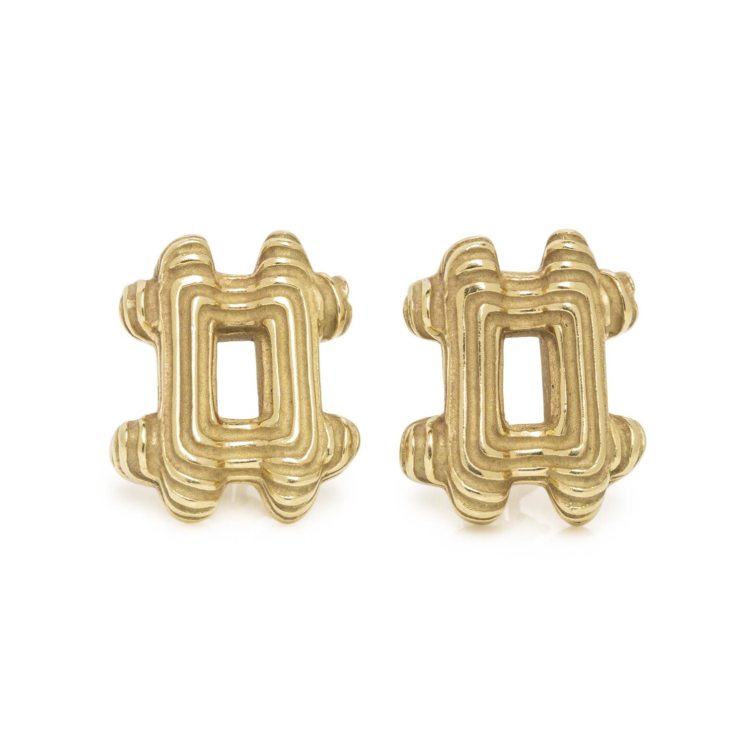 CHRISTOPHER WALLING, YELLOW GOLD EARCLIPS