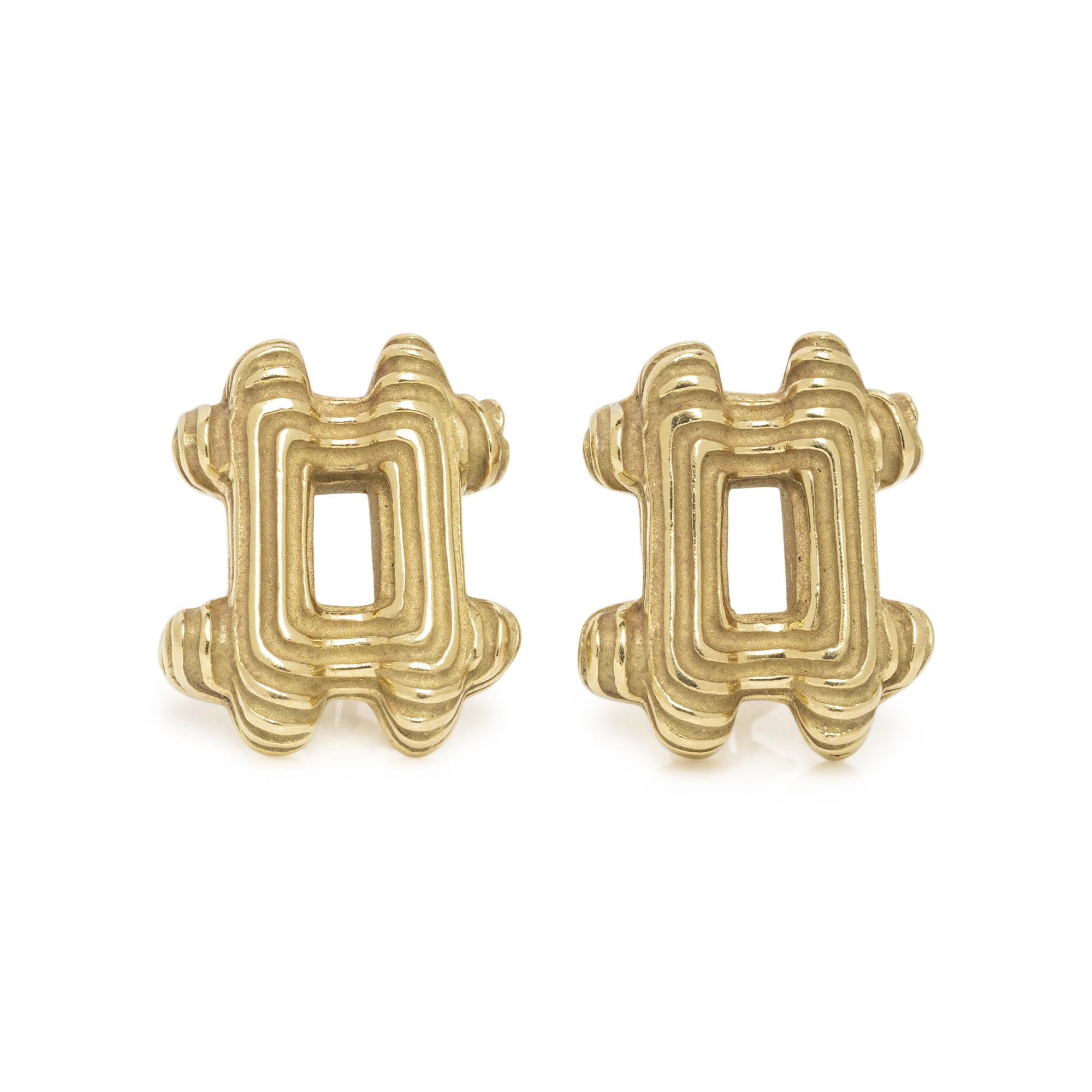 CHRISTOPHER WALLING, YELLOW GOLD EARCLIPS