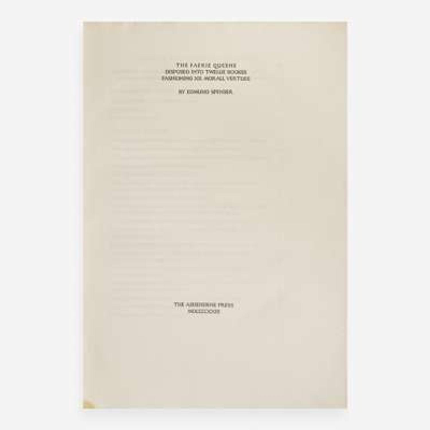 [Private Press] [Ashendene Press, The] Spenser, Edmund The Faerie Queene...