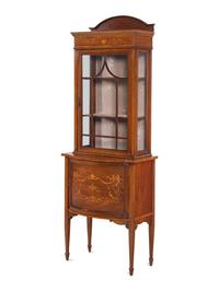 An Edwardian Marquetry Display Cabinet
