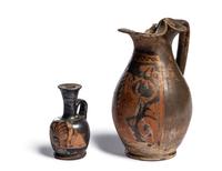 An Apulian Red-Figured Trefoil Oinochoe and Xenon-Ware Lekythos