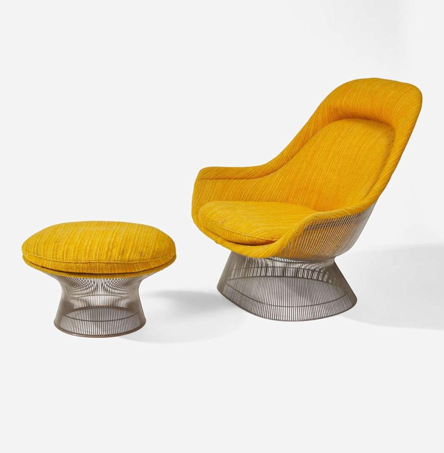 Warren Platner (American, 1919-2006) Easy Chair and Ottoman, Knoll Associates, USA, designed 1966, the present lot 1972