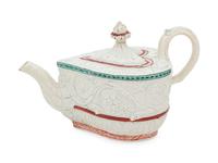 A Staffordshire Pearlware Heart-Shaped Teapot