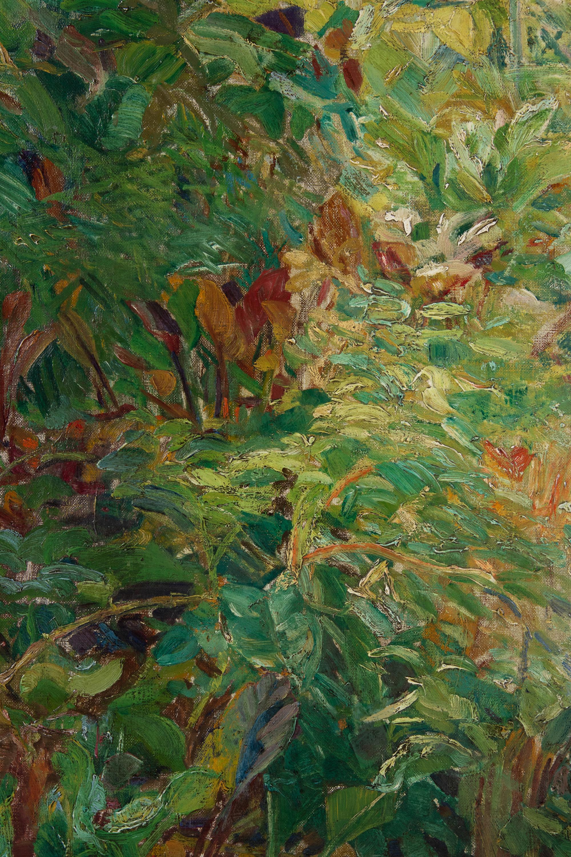 The Artist's Wife and Son in a Garden