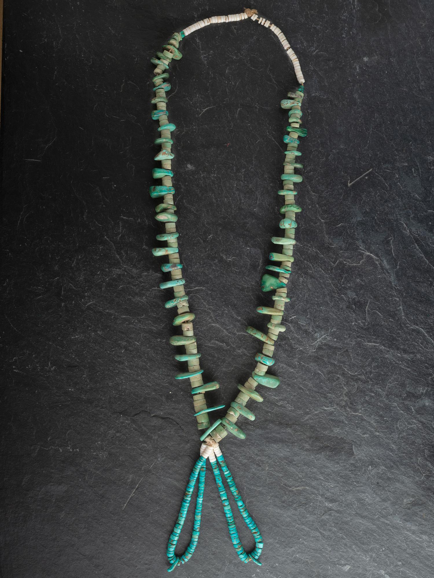 Pueblo or Navajo Turquoise Tab Necklace, with Joclas