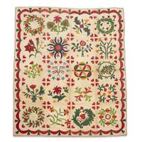 Civil War appliquéd album quilt of Confederate interest dated 1861