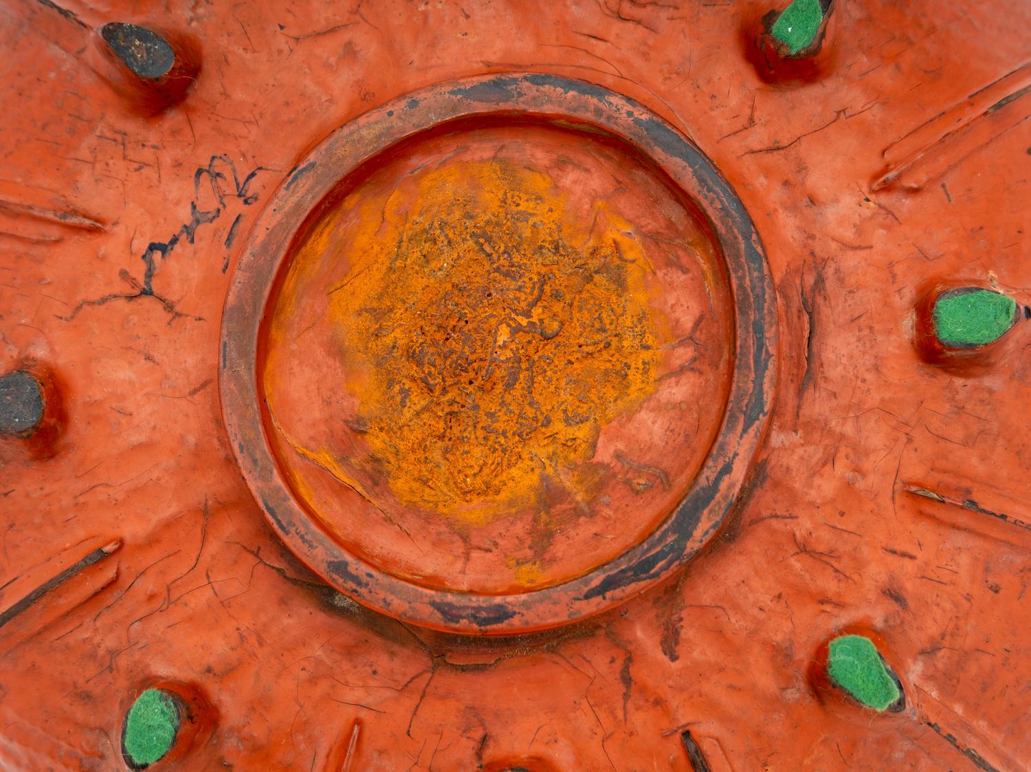 A Group of Six Southeast Asian Red Lacquer Articles