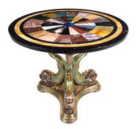 An Italian Polychrome Painted and Specimen Marble-Top Center Table