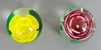 A Group of Two St. Clair Paperweights, Diameter 3 3/4 inches.