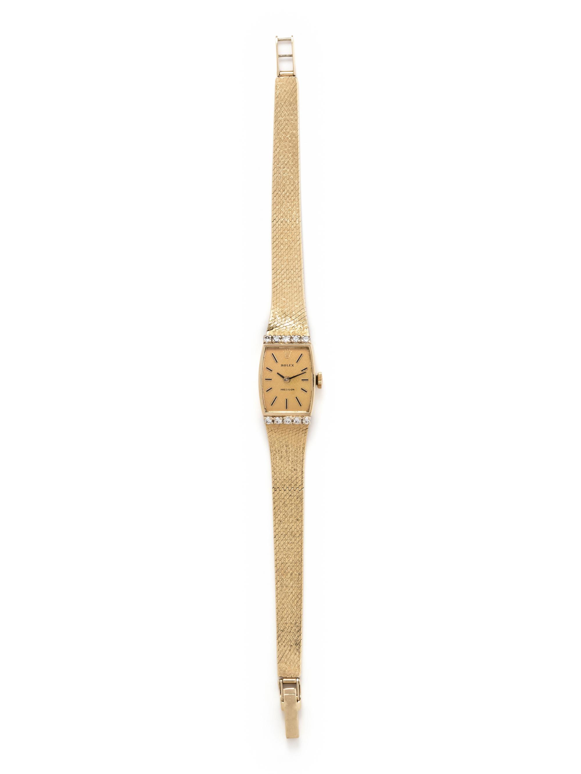 ROLEX, REF. 8420 14K YELLOW GOLD AND DIAMOND WRISTWATCH