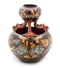 An English Pottery Vase Height 13 1/8 inches. — WILLIAM BARON BRANNAM, 1890