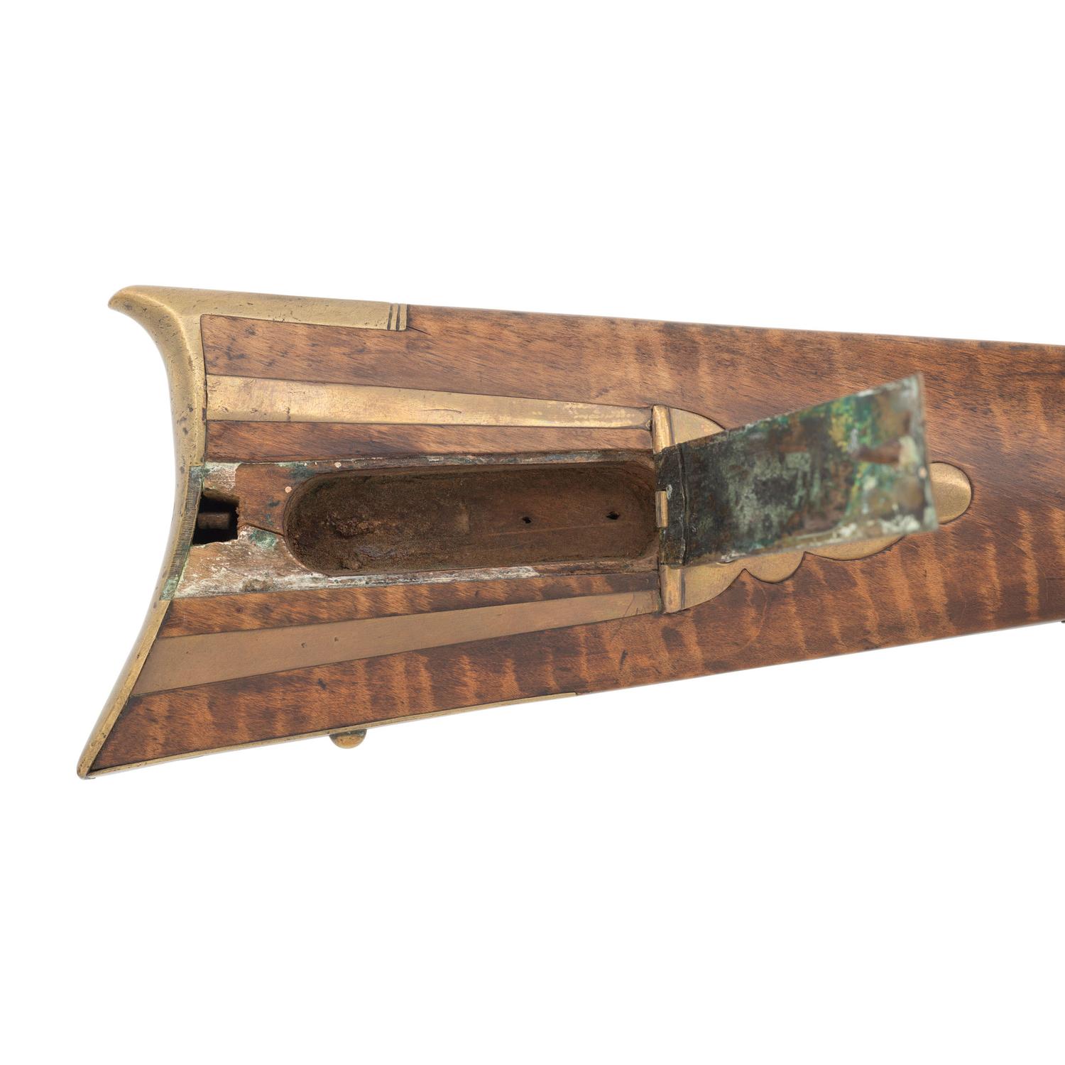 Full Stock Flintlock Rifle by Jacob Fordney with Four Piece Patchbox