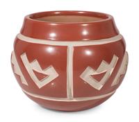 Award Winning Carved Redware Pottery Bowl