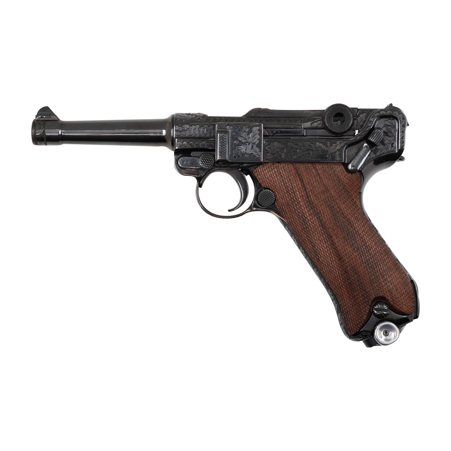 ** Engraved S/42 Code Mauser P.08 in Holster Issued by the American Historical Foundation