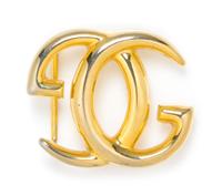 A Gucci Goldtone Logo Belt Buckle, 3" x 2.5".