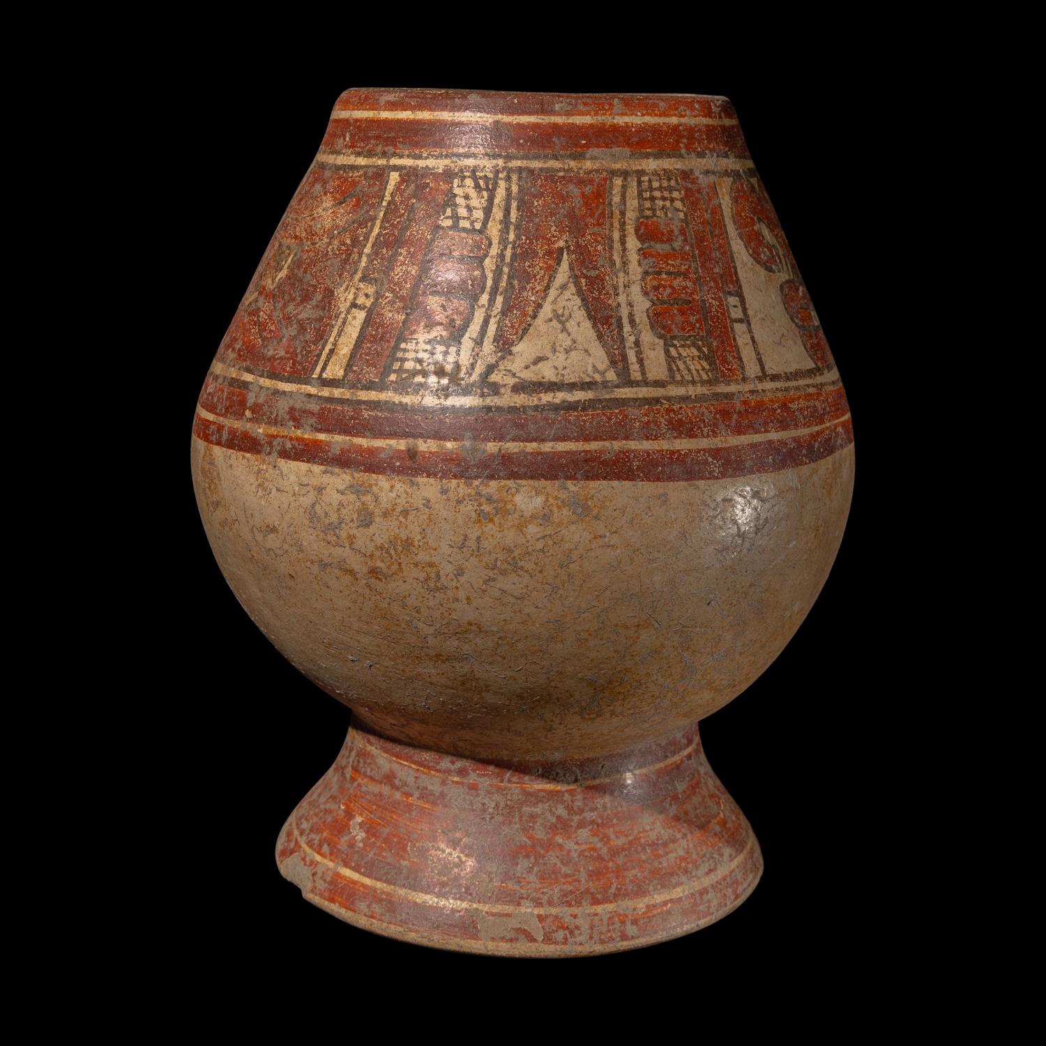 A Nicoya Polychrome Pedestal Jar