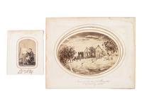 [CIVIL WAR]. Albumen photographs of soldier-artist William Aitken at work, and of the artwork he created.