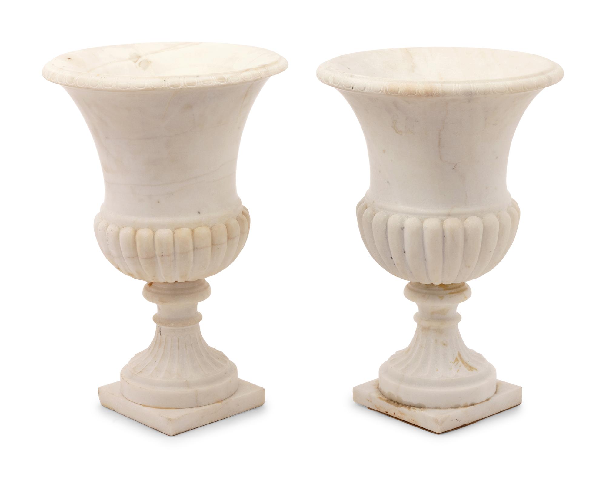 A Pair of Marble Urns