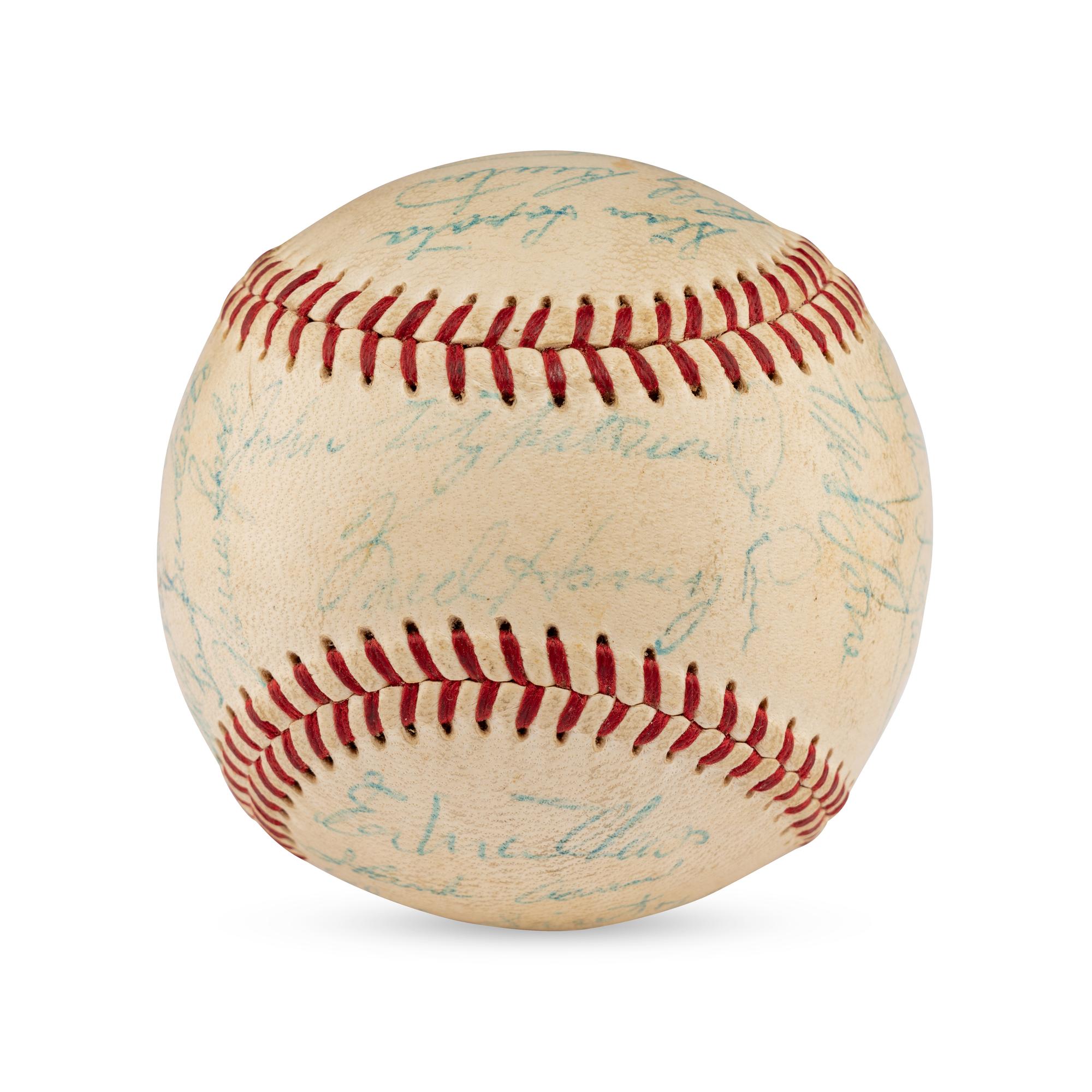 A 1959 Milwaukee Braves Team Signed Autograph Baseball Featuring Hank Aaron (Beckett Authentication Services)
