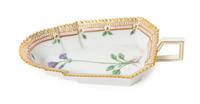 A Royal Copenhagen Flora Danica Porcelain Tray Length 6 3/8 inches.