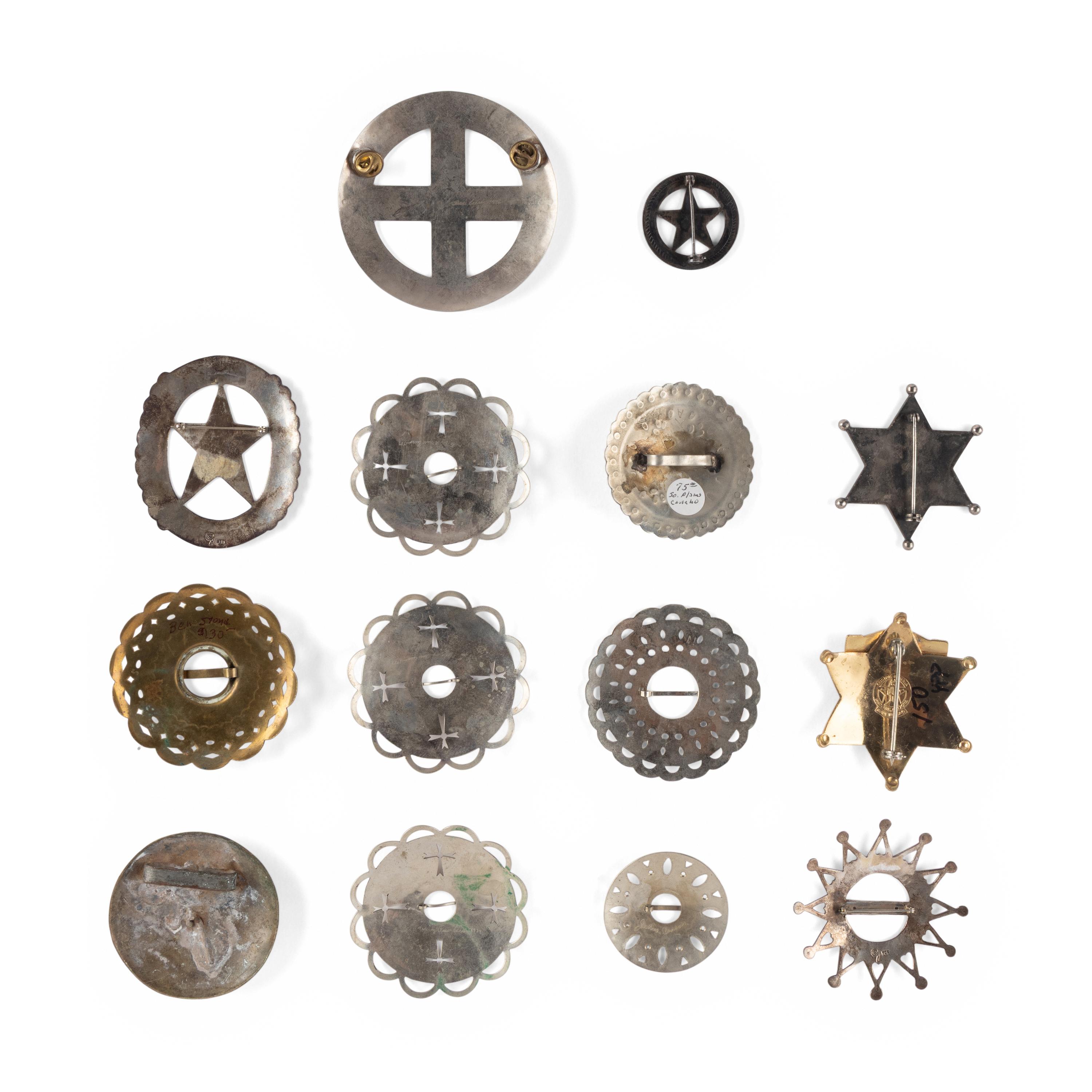 Collection of Plains Brooches, Pins, and Conchas