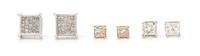 A Collection of 14 Karat White Gold and Diamond Stud Earrings, 2.50 dwts.