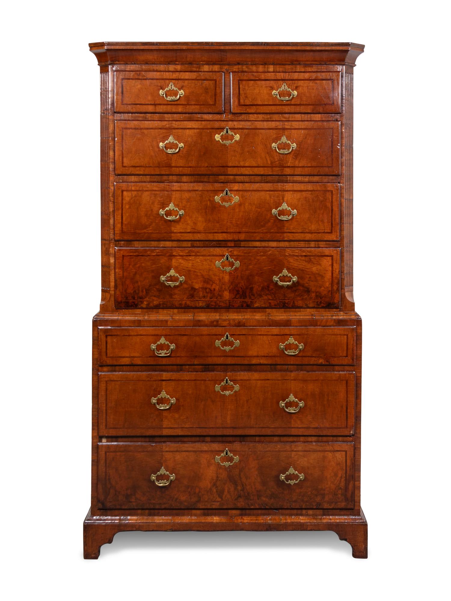 A George III Figured Mahogany Chest-on-Chest