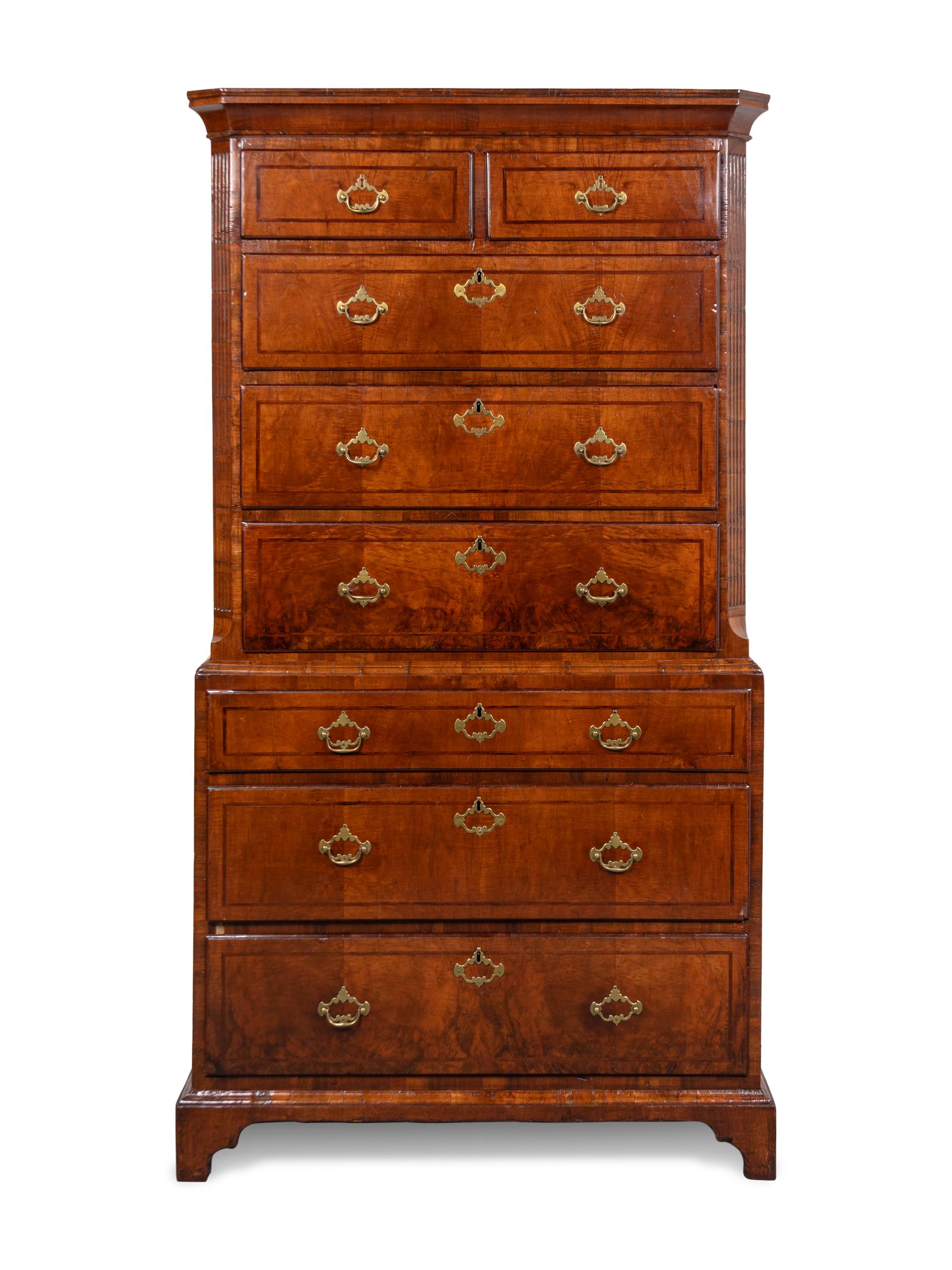 A George III Figured Mahogany Chest-on-Chest
